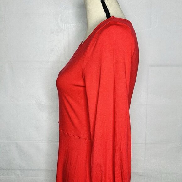 Boden Lucie Dress Size 4 Regular Red / Coral Knit Knee-Length 3/4 Sleeve - Picture 5 of 8